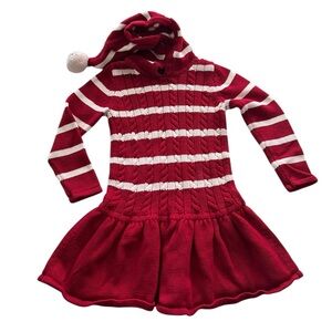 Baby GAP Toddler Girls Red/White Striped Sweater Dress - Size 4T